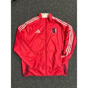 Large Pink/White St. Louis CITY Red Reversible Windbreaker
